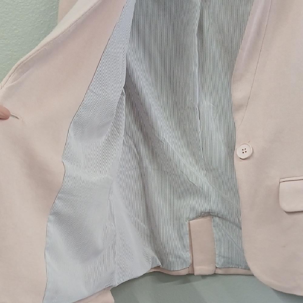 Gibson Look Pearl Blush Pink Single Button Notch Collar Blazer Size SM - Picture 5 of 9